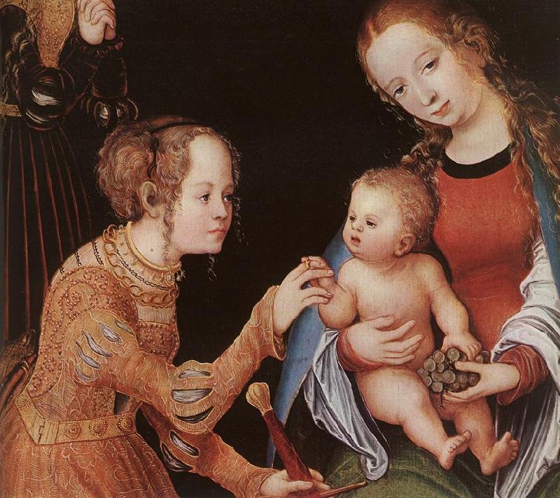 CRANACH, Lucas the Elder The Mystic Marriage of St Catherine (detail) fhg oil painting image